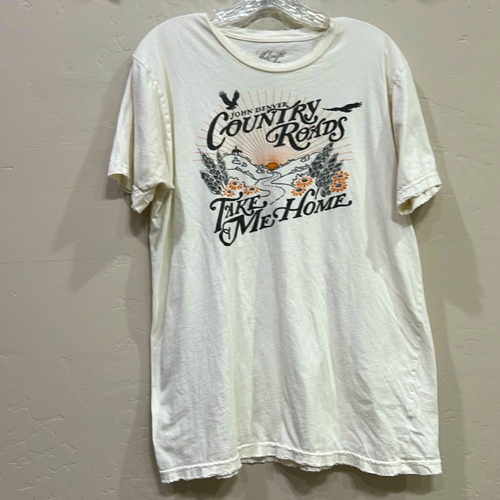 Free People White Graphic Tee